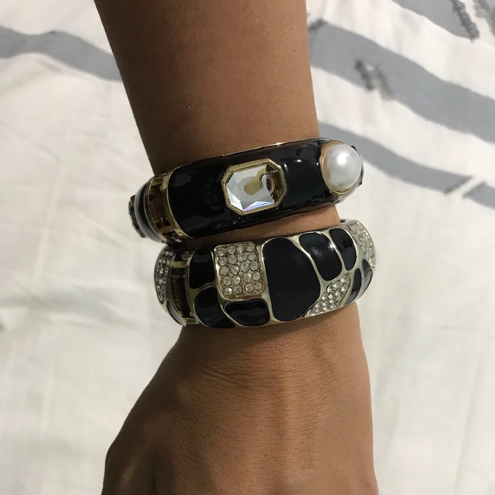 A set of chunky bracelets